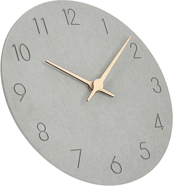 Warminn MDF Holz Wanduhr Ohne TickgeräUsche Lautlos Modern 30cm Quarz Gross Batterie Betriebene Wand