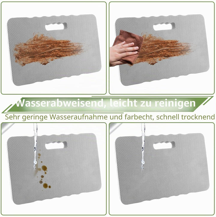 APACALI 3 Stück Kniekissen Garten Grau, 43x28x4CM Dicken Garten Kniekissen, Wasserabweisender Kniepo