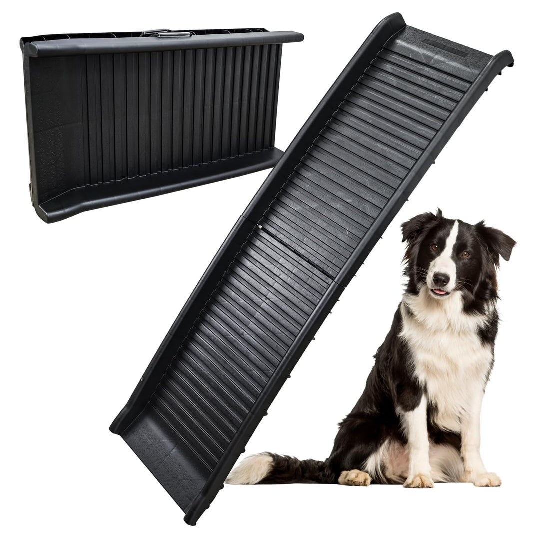 Kunststoff Hunderampe 154 cm, 70 kg Belastbarkeit klappbar für Auto Hunde Rampe Hundetreppe Einstieg