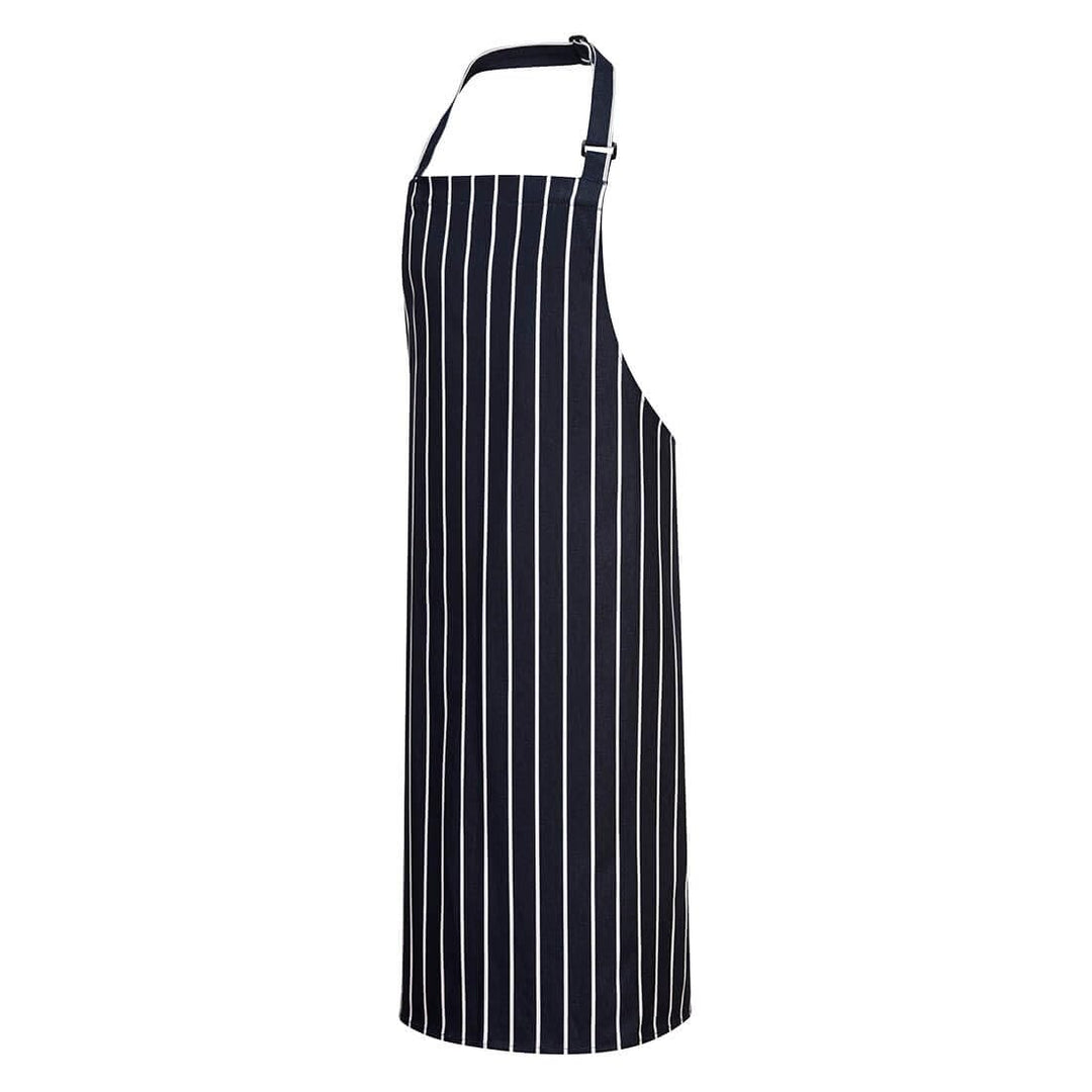 S839 Kochschürze, für Küche, Catering, Arbeitskleidung, Marineblau/Weiss gestreift Einheitsgrösse Ma