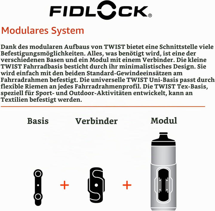 Fidlock transparent schwarz 450 ml, 450 ml