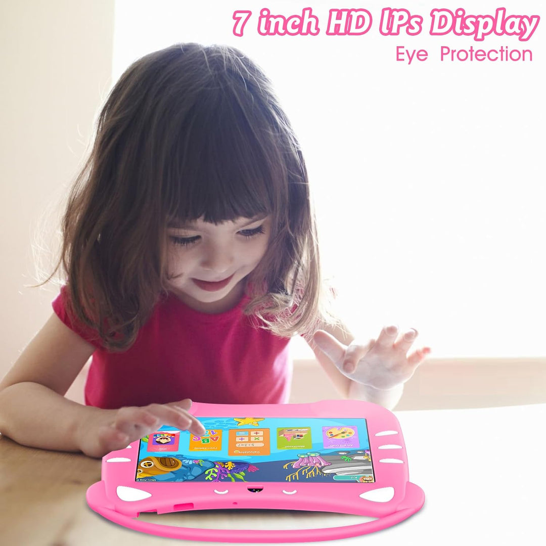 VESWWE Kinder Tablet 7 Zoll Android Tablet für Kinder mit WiFi Bluetooth 32GB ROM kindgerechte Hülle