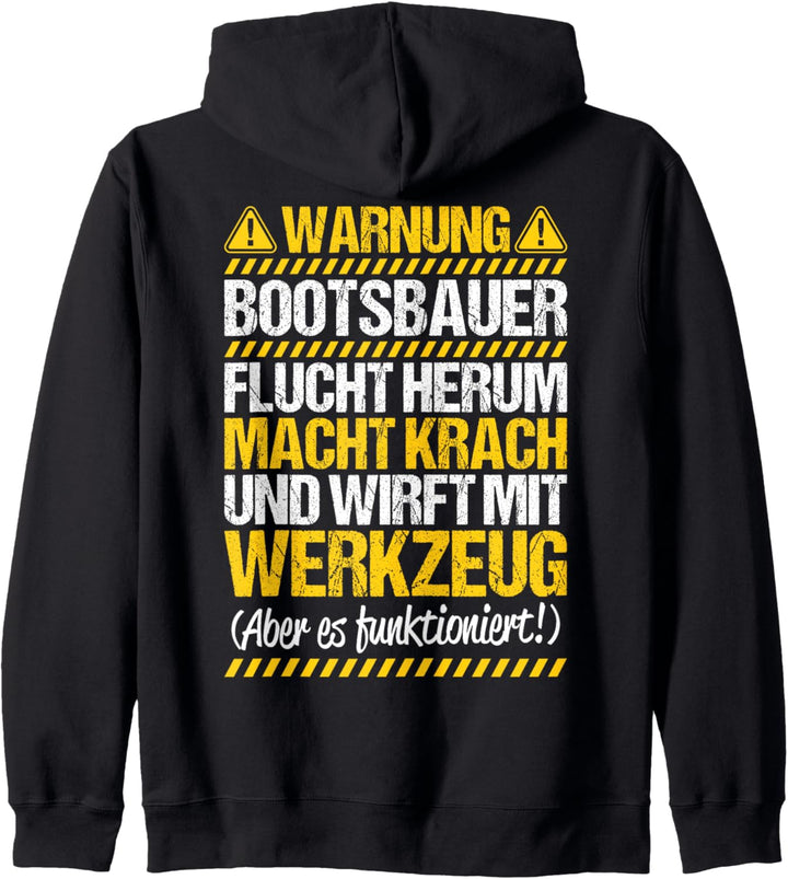 Bootsbau Wirft Mit Werkzeug Bootsbauer Kapuzenjacke