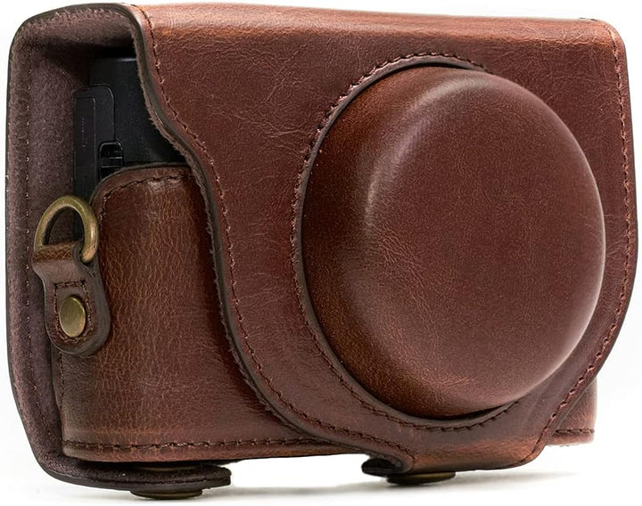 MegaGear Ever Ready Kameratasche aus Leder kompatibel mit Sony Cyber-Shot DSC-RX100 VI, DSC-RX100 V,