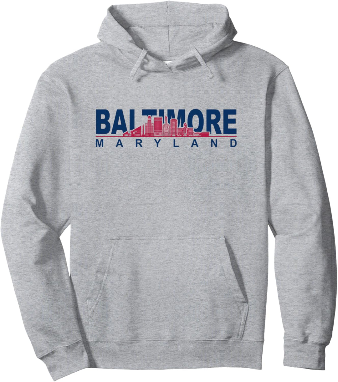 Baltimore Maryland Cityskype - Baltimore Skyline - Baltimore Pullover Hoodie