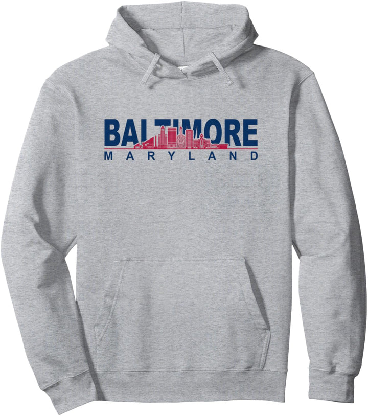 Baltimore Maryland Cityskype - Baltimore Skyline - Baltimore Pullover Hoodie