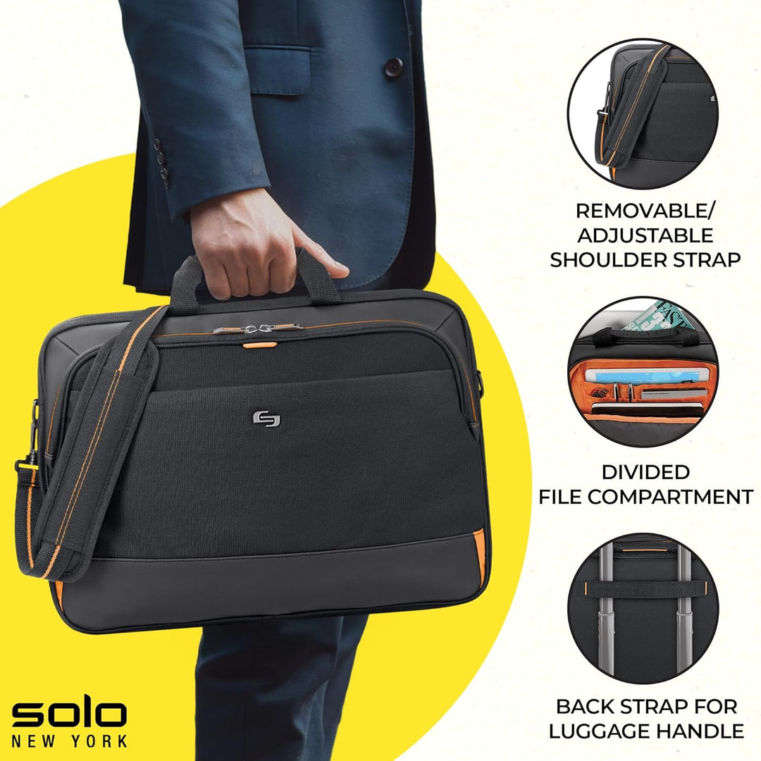 SOLO Focus 17,3 Zoll Laptop Aktentasche, Schwarz, 47cm, Klassisch