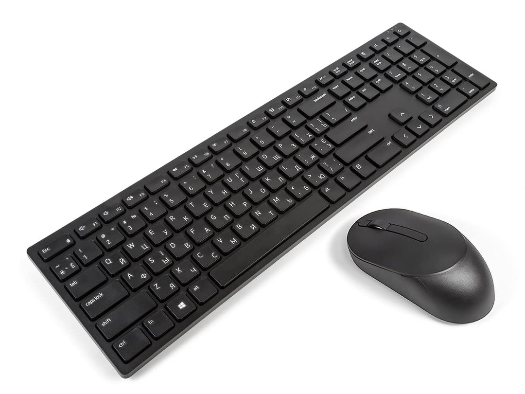DELL KM5221W UKRAINIAN Pro Kabellose Tastatur und Maus Combo Pack, Schwarz, Ukrainian