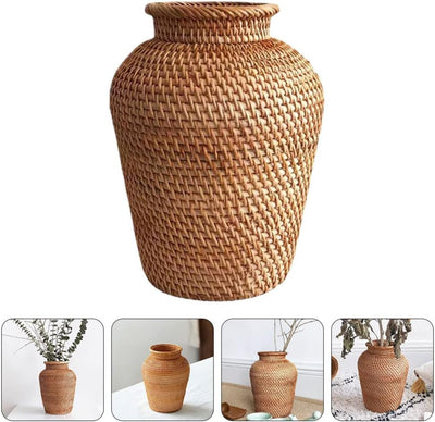 Cabilock Hausvase Weidenvase Geflochtene Vase Tischvase Getrocknete Rattan Vase Vase Vase Blumenarra