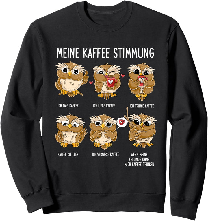 Meine Kaffee Stimmung Eule Lustiger Kaffe Spruch Eulen Sweatshirt