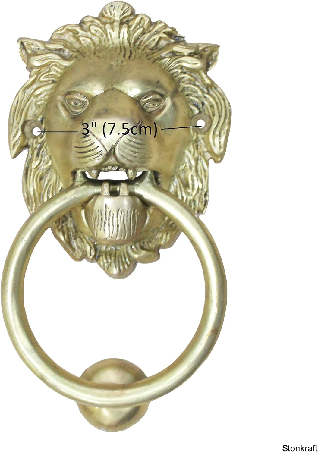 StonKraft Startseite Sammlung- schöne Messing Löwen Mund Türklopfer, Türzubehör, Tor Klopfer (5 Zoll