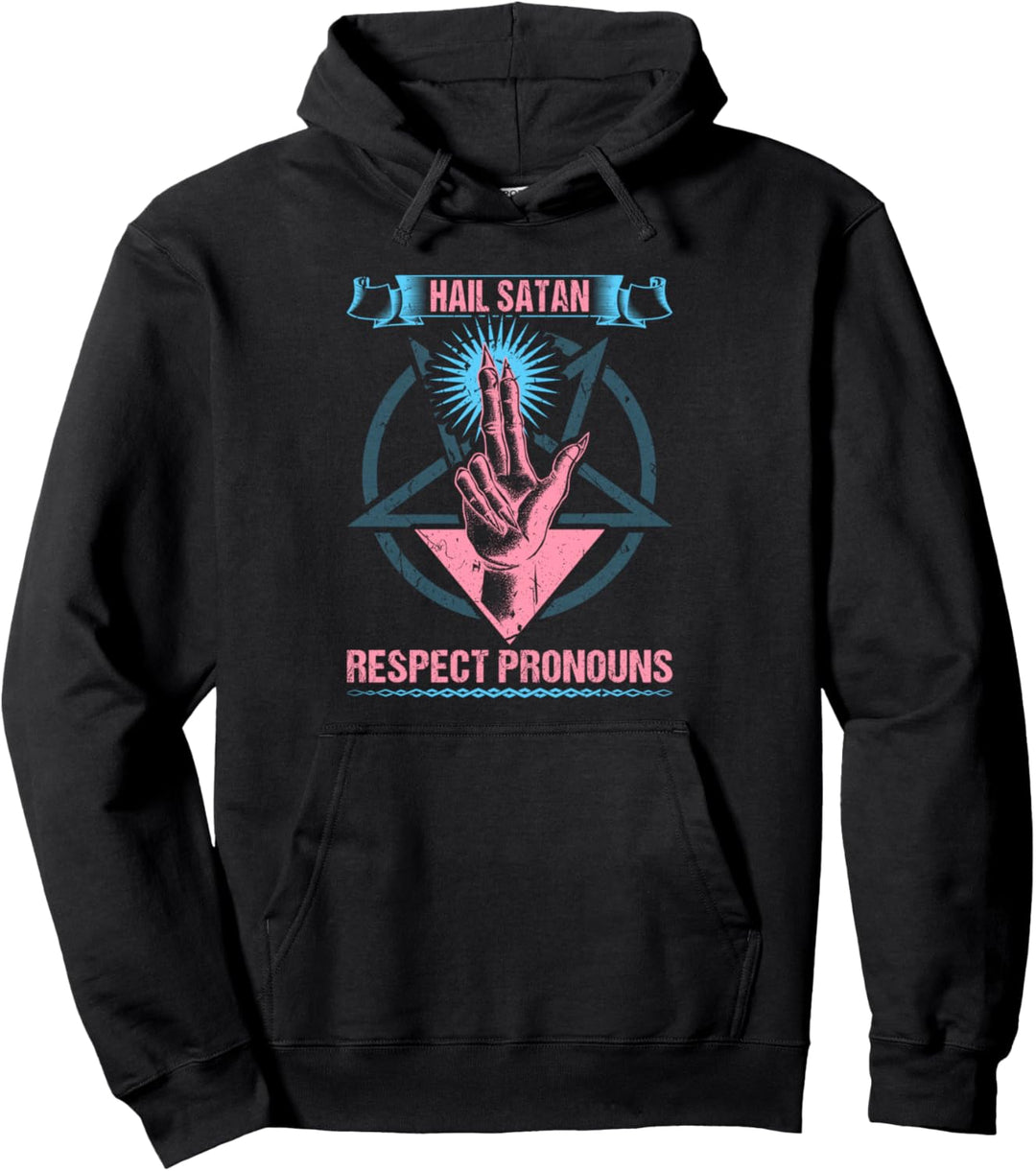 Transgender Hagel Satan Respekt Pronomen Trans Stolz Pullover Hoodie