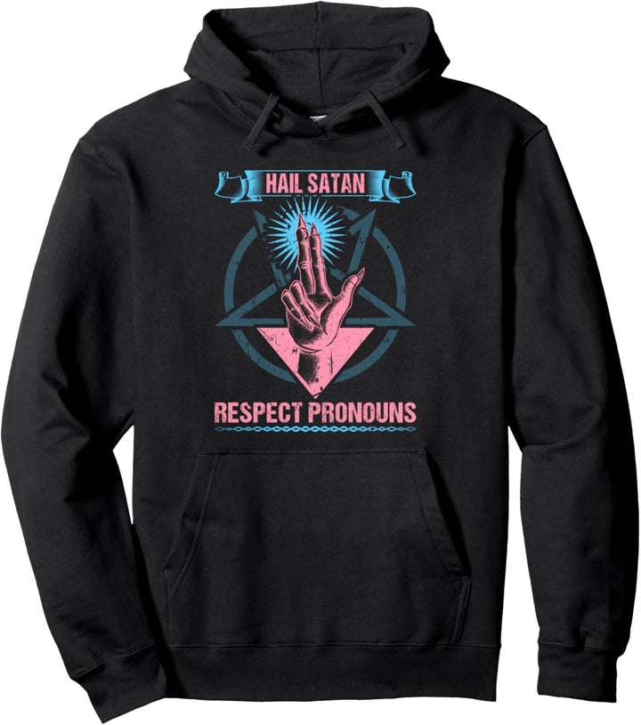 Transgender Hagel Satan Respekt Pronomen Trans Stolz Pullover Hoodie