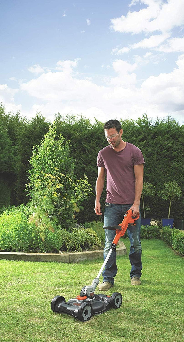 BLACK+DECKER 3-in-1-Werkzeug, 18 V: Rasentrimmer, Rasentrimmer und Rasenmäher, 28 cm, 2 Geschwindigk