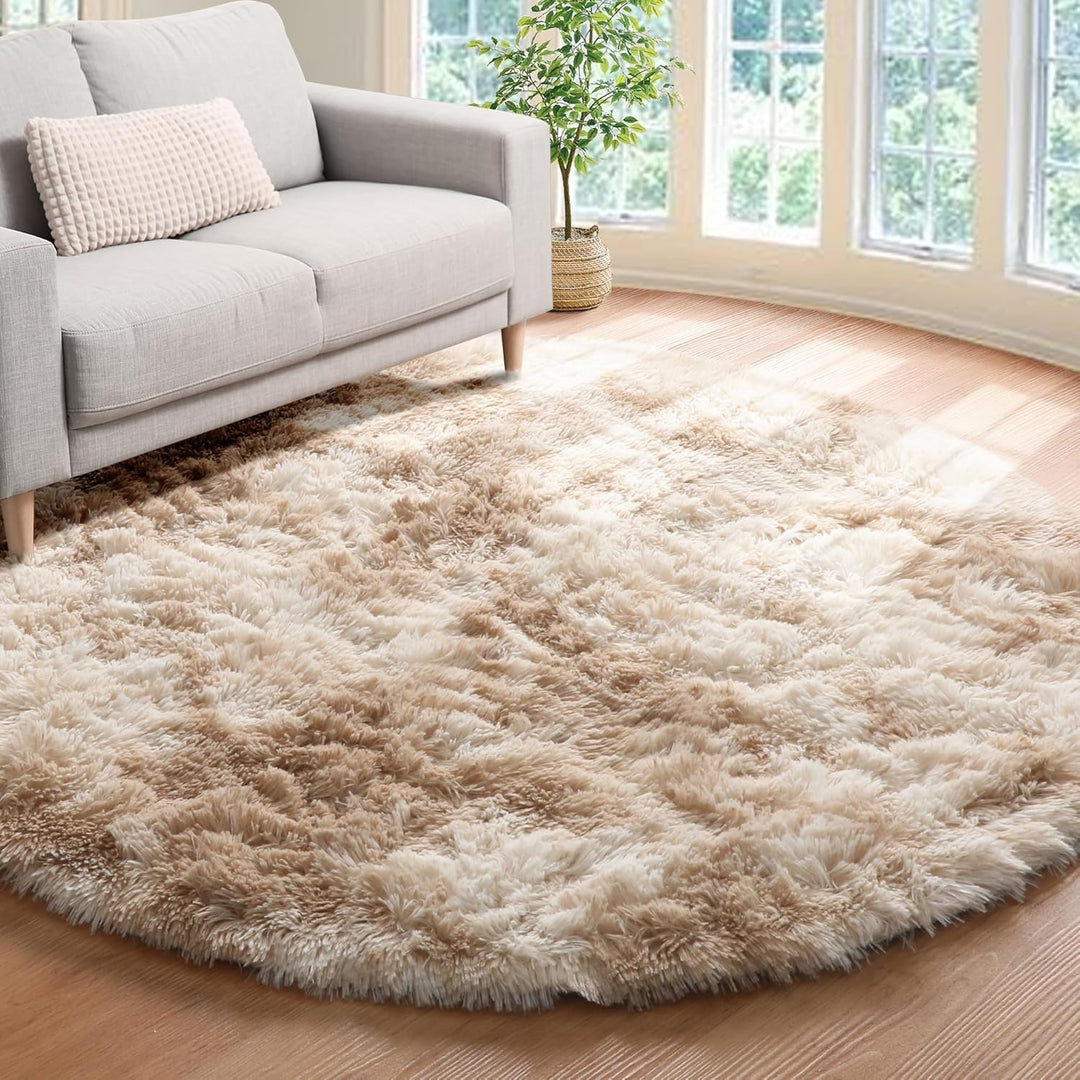 Rund Teppiche Hochflor Rund Teppich Wohnzimmer Langflor Teppiche für Wohnzimmer flauschig Shaggy Sch