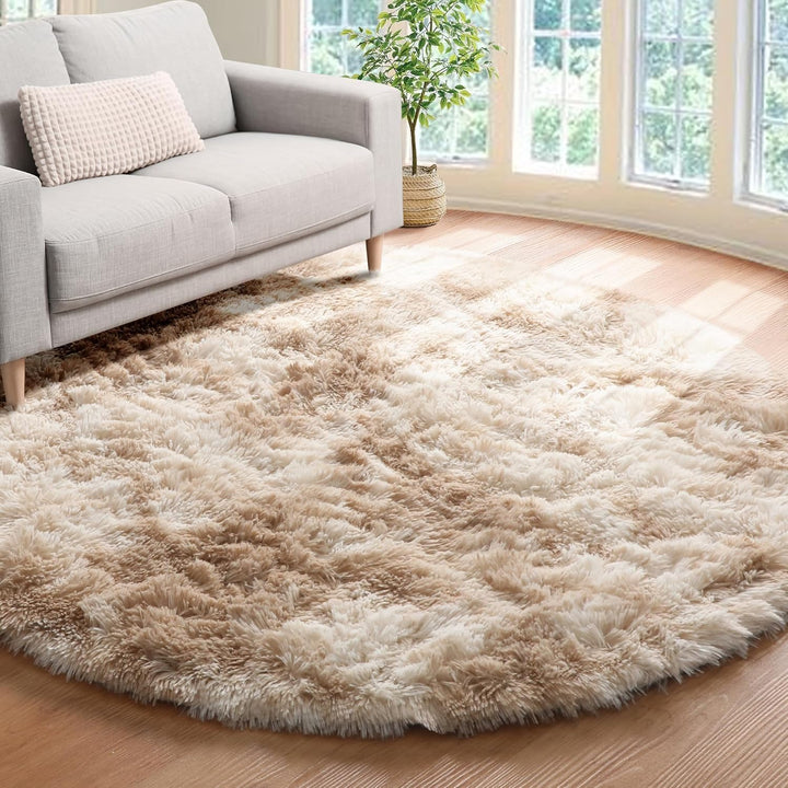 Rund Teppiche Hochflor Rund Teppich Wohnzimmer Langflor Teppiche für Wohnzimmer flauschig Shaggy Sch