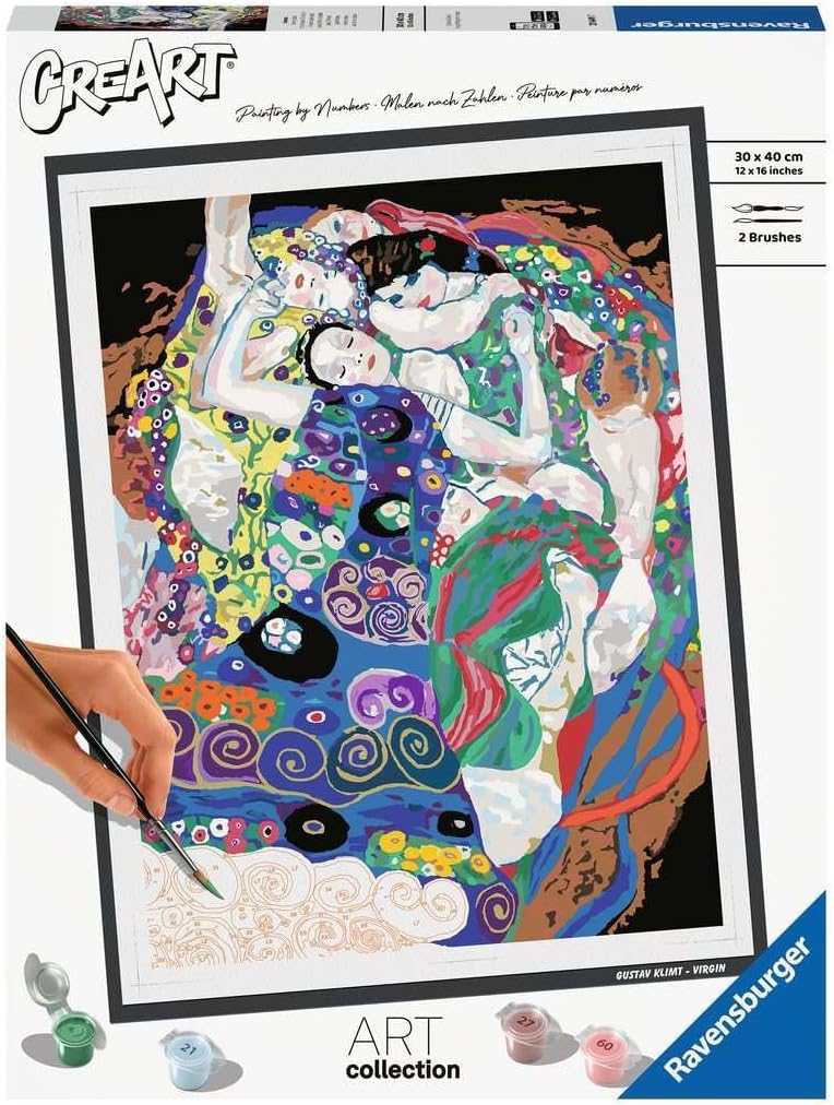 Ravensburger CreArt 23649 - Die Jungfrau (Gustav Klimt) - Malen nach Zahlen Erwachsene, DIY Malset m