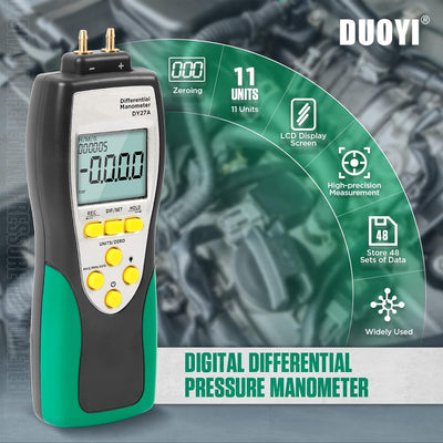 Digitales Manometer,DY27A Differentialmanometer,Digitales Differenzdruck-Manometer Lüftungssystem/Ga