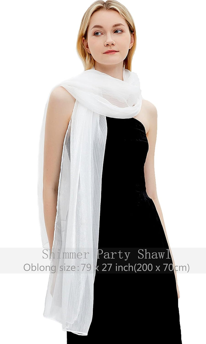 Gragengs Damen Schals und Wraps für Abendkleider Leichte Sheer Crepe Tücher Shimmer Hochzeit Party S