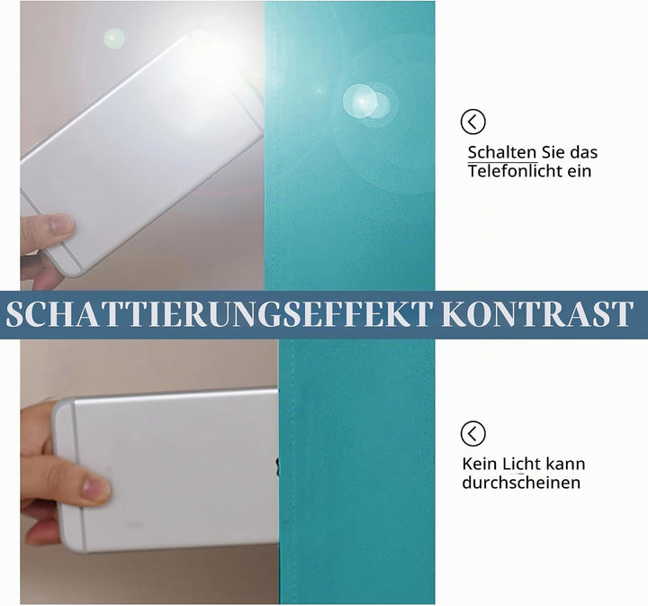 PONY DANCE Schallschutz Vorhang 100% Blickdicht Ösen Gardinen Schlafzimmer 2er Set H 240 x B 132 cm