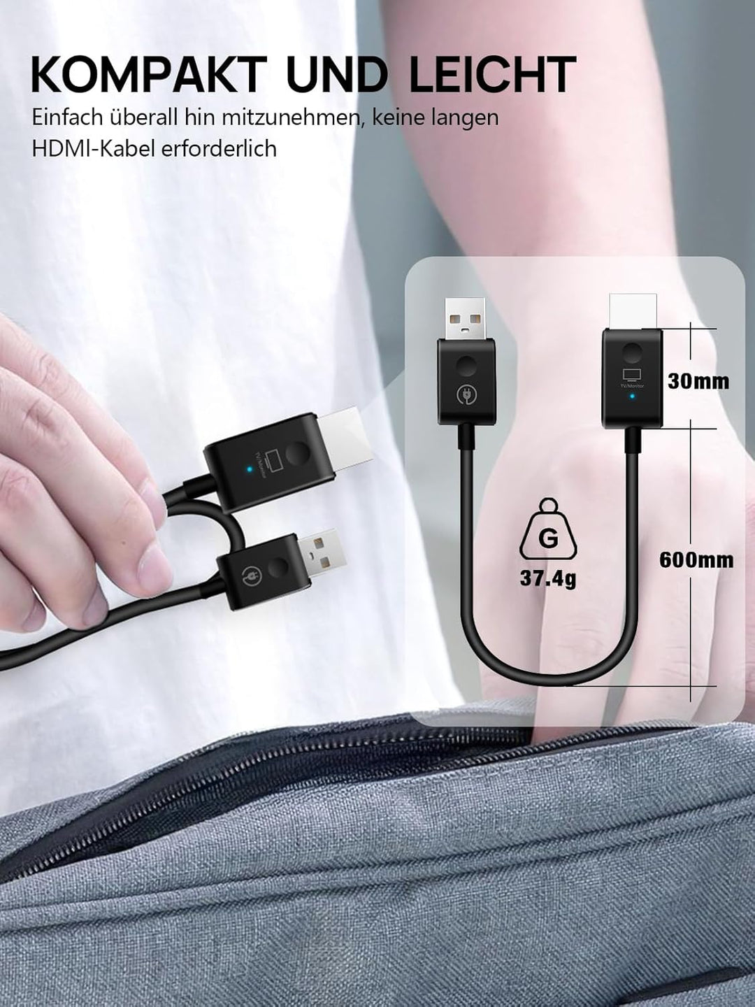 HDMI Wireless Transmitter und Receiver Moman CS6,1080P HDMI Funkübertragung Extender 20m/65FT für Da