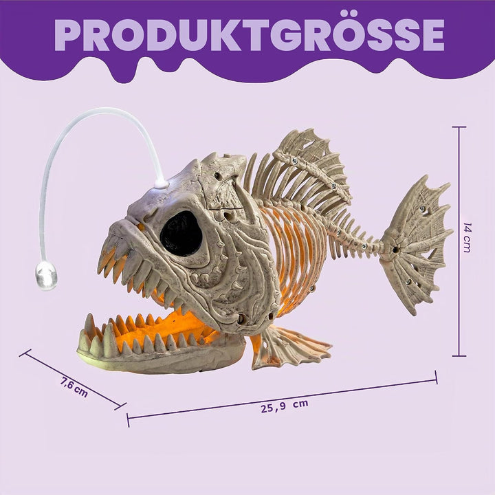 JOYIN 25,9 cm Skelettfisch Mit LED-Auge für Halloween-Dekoration, Friedhofsdekorationen, Gruselszene