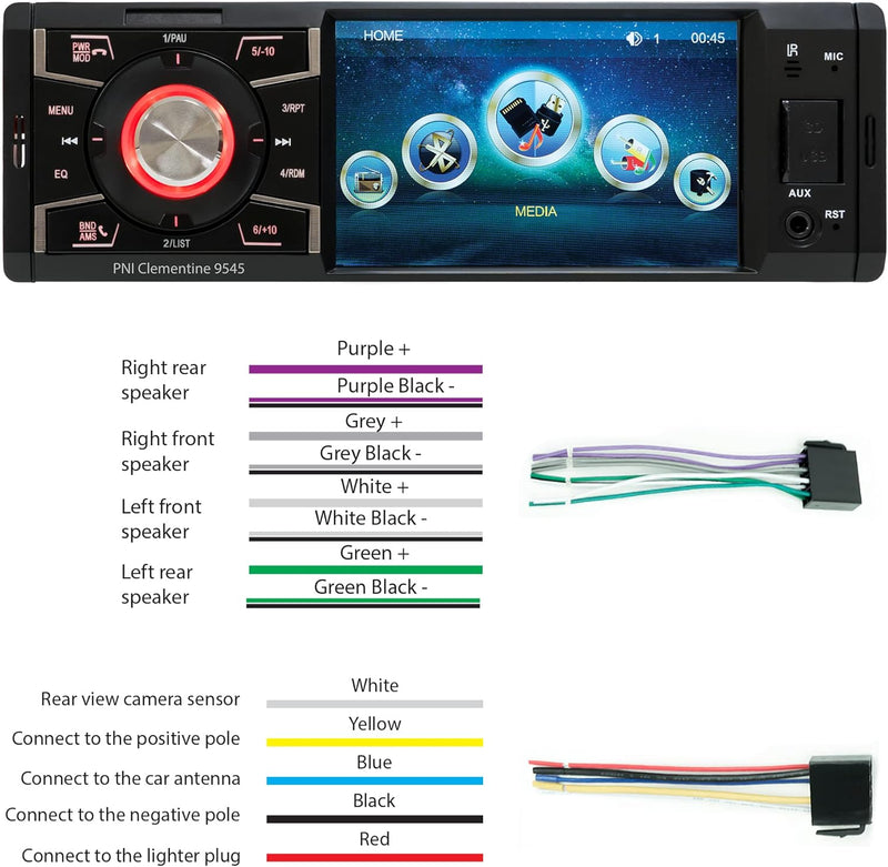 Auto Stereo Auto MP5 Player PNI Clementine 9545 1DIN 4 Zoll Display, 50W x 4, Bluetooth, UKW-Radio,