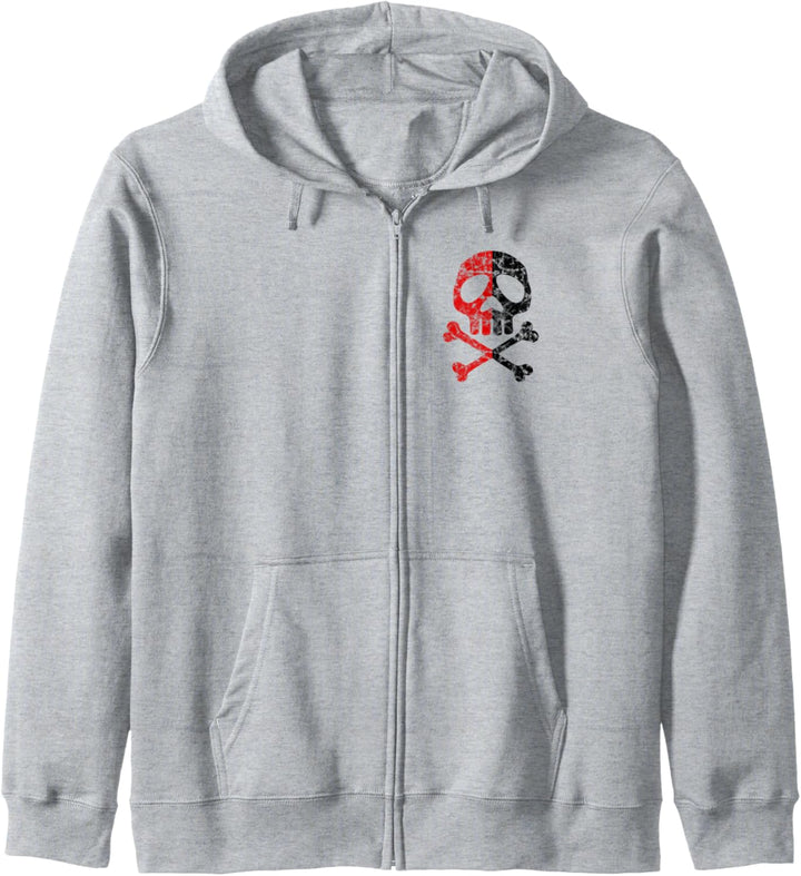 Schädel, Anarchie, Farbe Schwarz Rot, Pirat, Rebel, Punk Kapuzenjacke