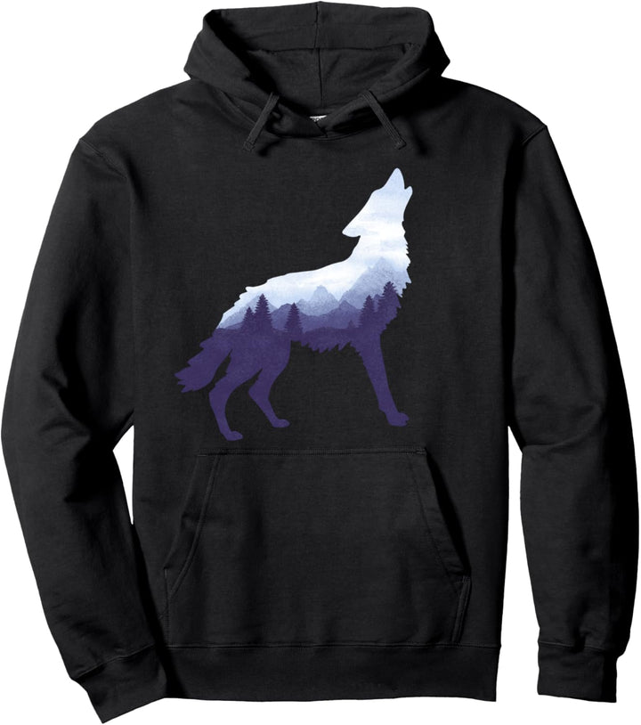 Wolf-Doppelbelichtungs-surreales Tier wölbt Geschenke Pullover Hoodie