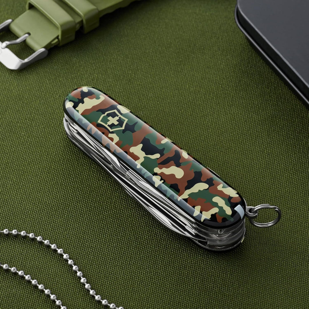 Victorinox Schweizer Taschenmesser Huntsman, Swiss Army Knife, Multitool, 15 Funktionen, Klinge, Kor