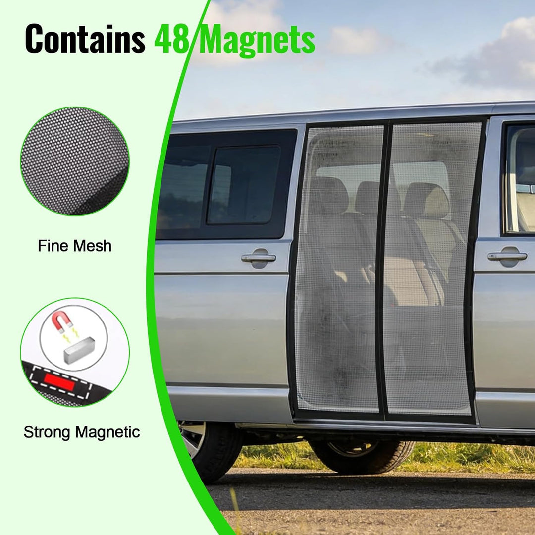 Moskitonetz Magnetisch für VW T5 T6 Schiebetür, 145 * 115 cm Sonnenschutz Auto Seitentür Moskitonetz