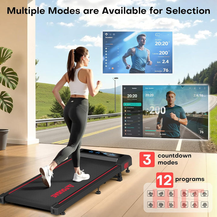 Walking Pad, 4-IN-1 Laufband für Zuhause, 1-10KM/H Laufband Schreibtisch mit 9% Steigung, 2.5HP bürs