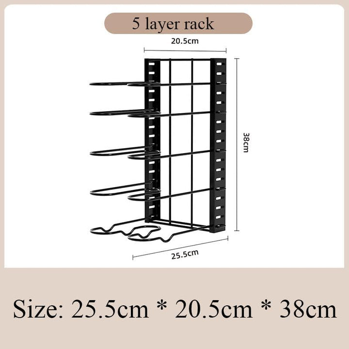 Metall Topf Halter Rack Multi Layers Einstellbare Arbeitsplatte Topf und Pfanne Speicher Rack Standi