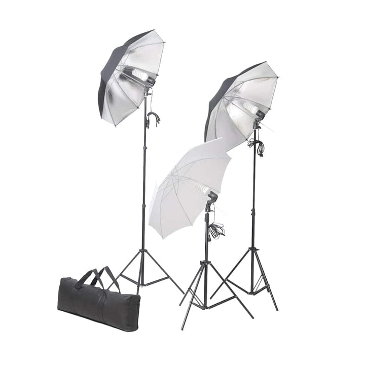 vidaXL Fotostudio Set 24 W Studioset Studiolampe Studioleuchte Stativ Schirm 190041, 190041