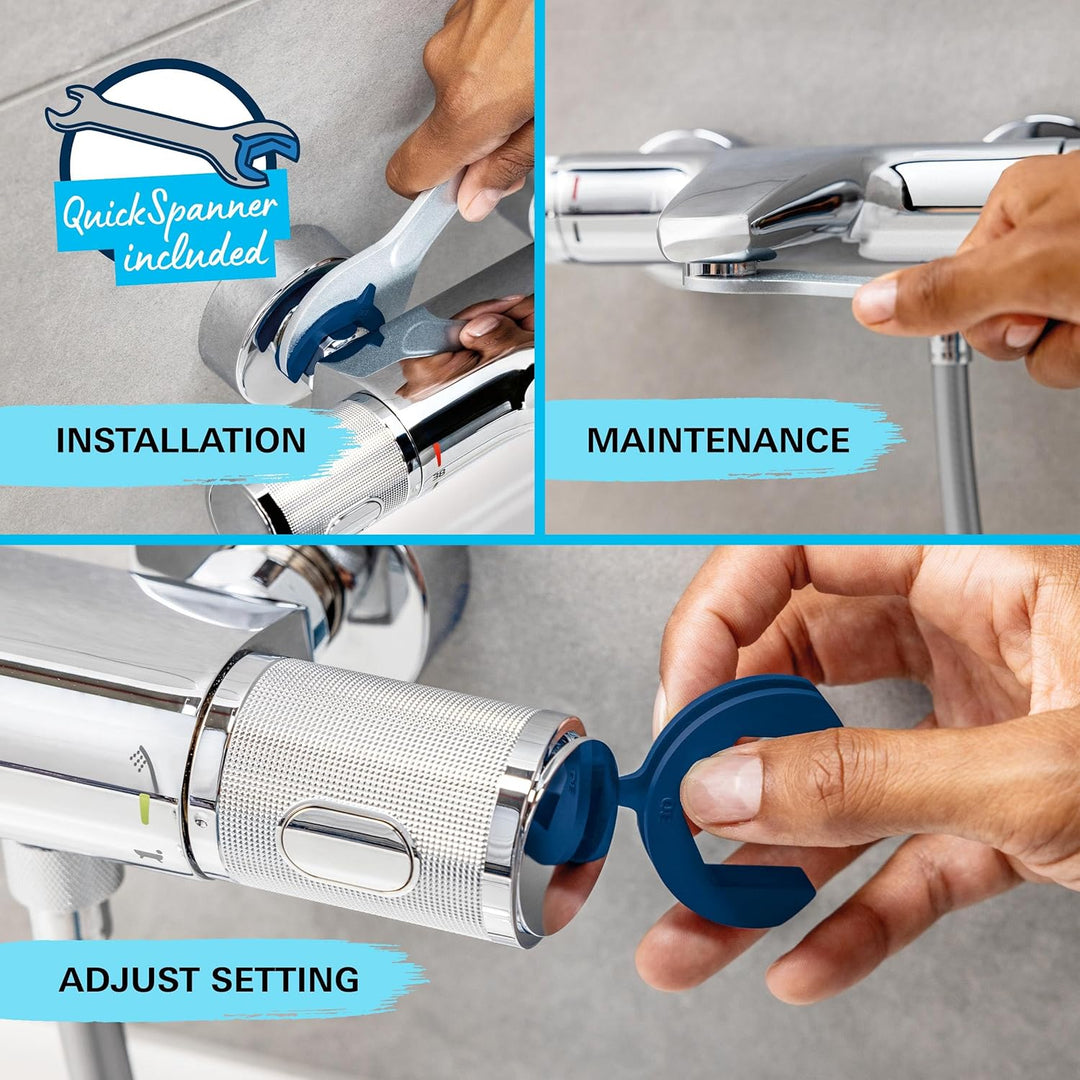 GROHE Precision Trend, Duschset mit Thermostat wassersparend, 8l pro Min (Duscharmatur hält Temperat