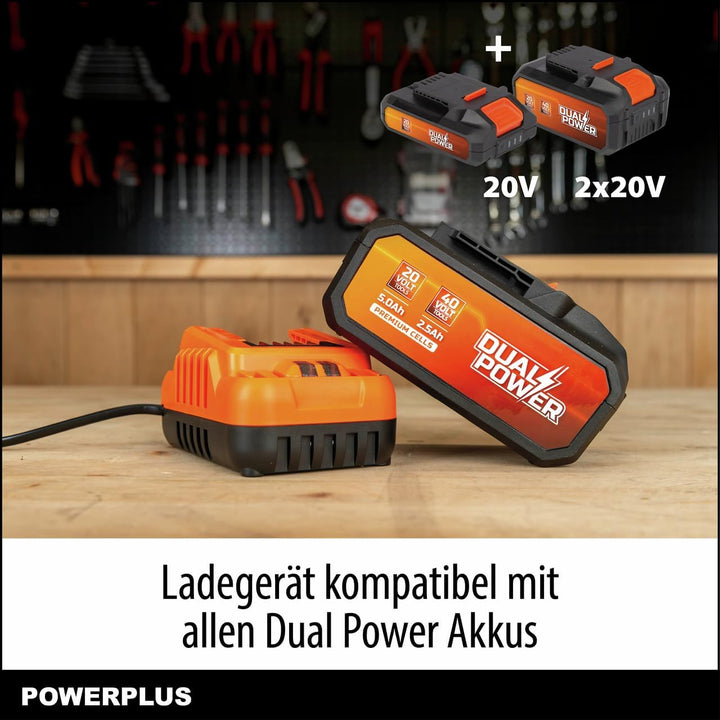POWERPLUS - Dual Power Akku- und Ladegerät-Set POWDP90640-2x20V, 5.0Ah, 2.5Ah Akku - für 20V & 40V W