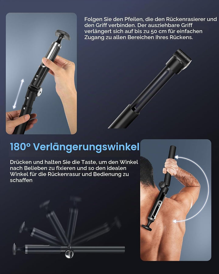 NUBACK Elektrischer Rückenrasierer Herren, Körper-Trimmer, Rasierer Herren