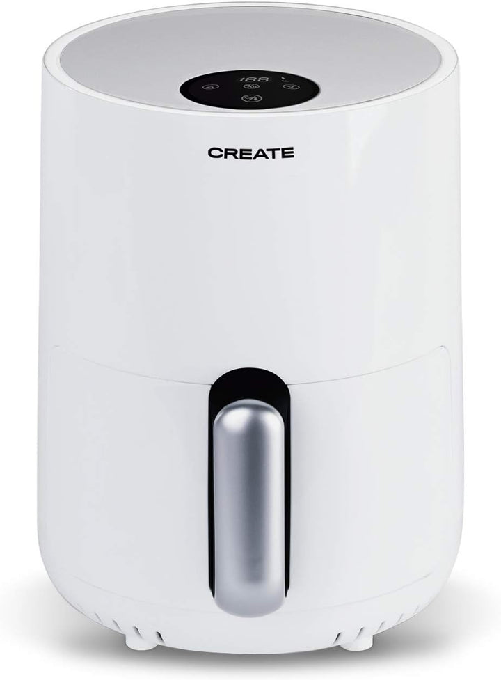 CREATE/FRYER AIR/Heissluftfritteuse 1.5L Weiss/Antihaft-Korb, Temperaturwähler 80–200°, automatische