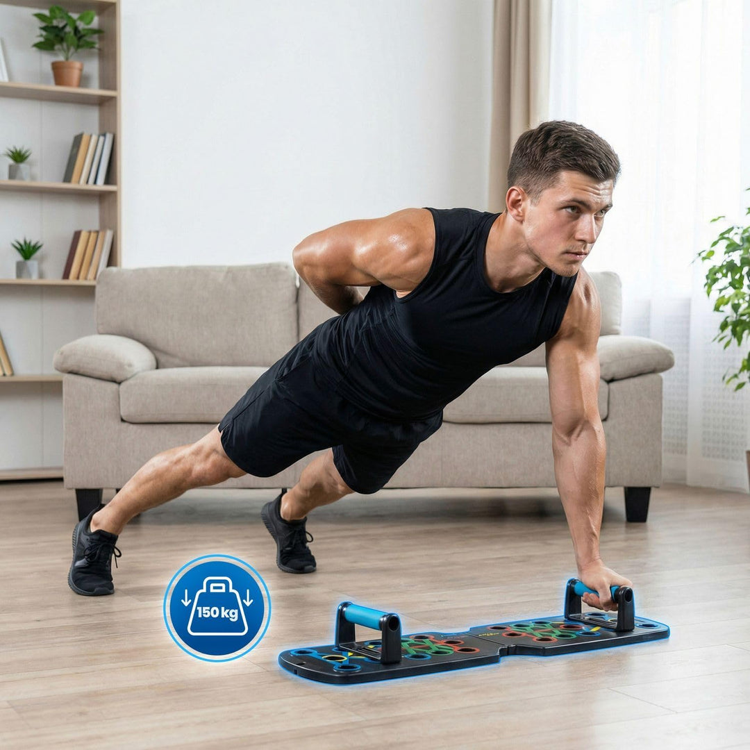 Gymtek Faltbare Liegestütze Brett - Push Up Board mit Liegestützgriffe für Ganzkörper-Training & Eff