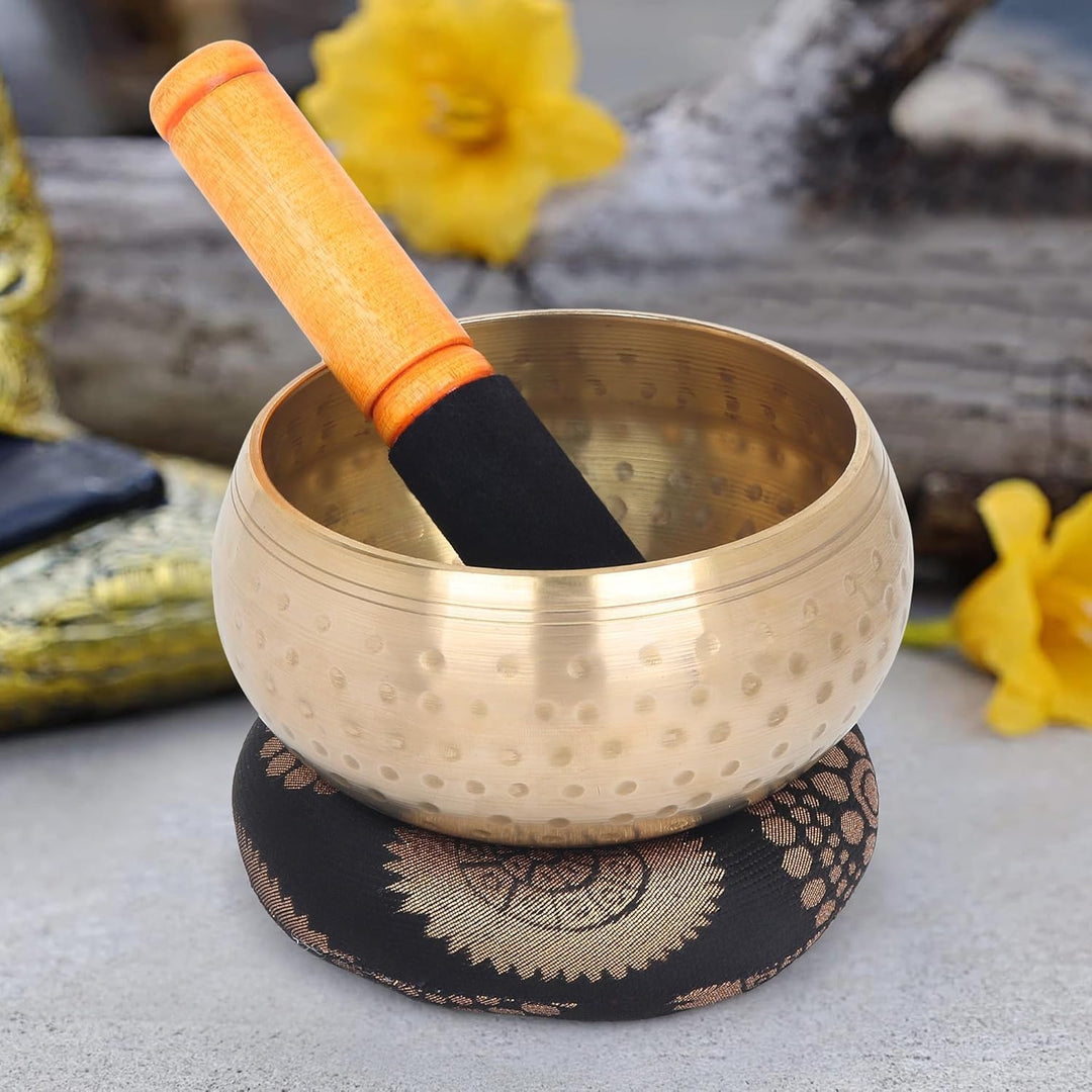 Zap Impex Schöne Klangschale aus Messing, handgehämmert, tibetische Meditation, Yoga, 10,2 cm Single