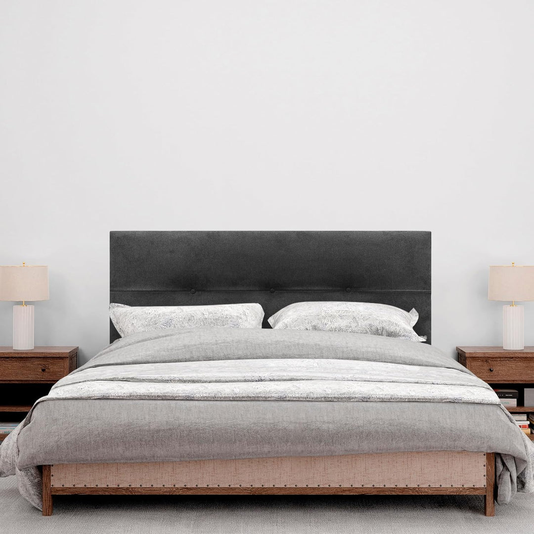 DHOME Kopfteil aus Kunstleder oder Stoff AQUALINE Pro Kopfteil Polsterkopfteil Luxusbett (Stoff Schw