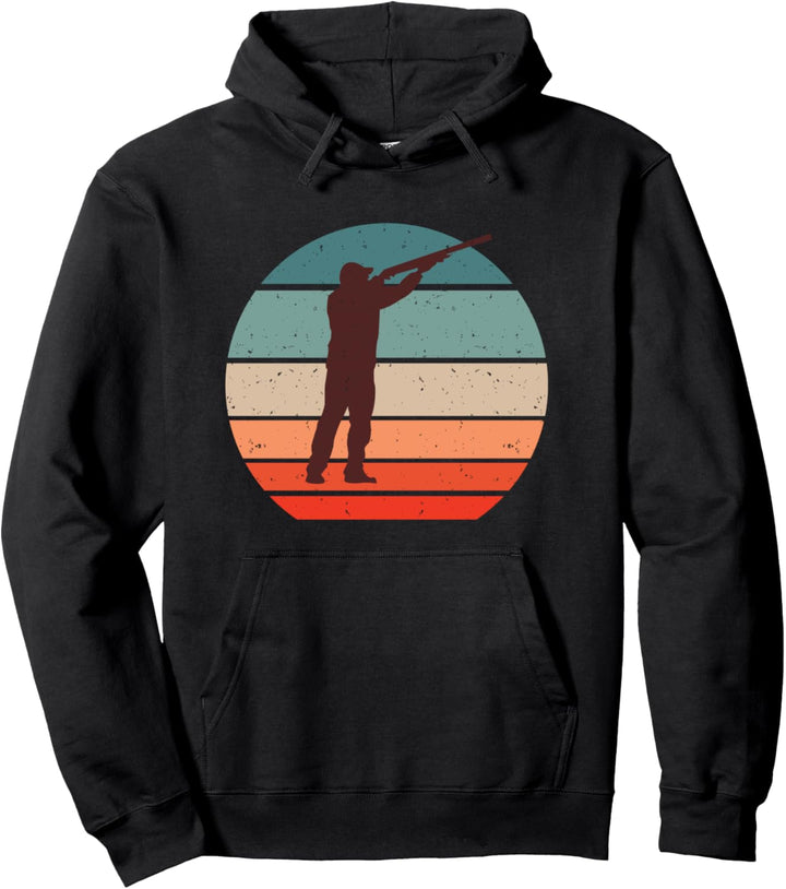 Tontaubenschiessen Wurfscheibenschiessen retro Motiv Geschenk Pullover Hoodie