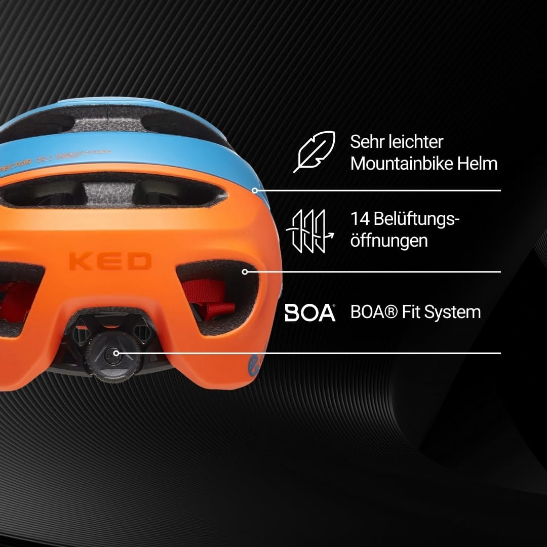 KED Pector ME1 MTB Fahrrad Helm matt Petrol/orange 2023, M