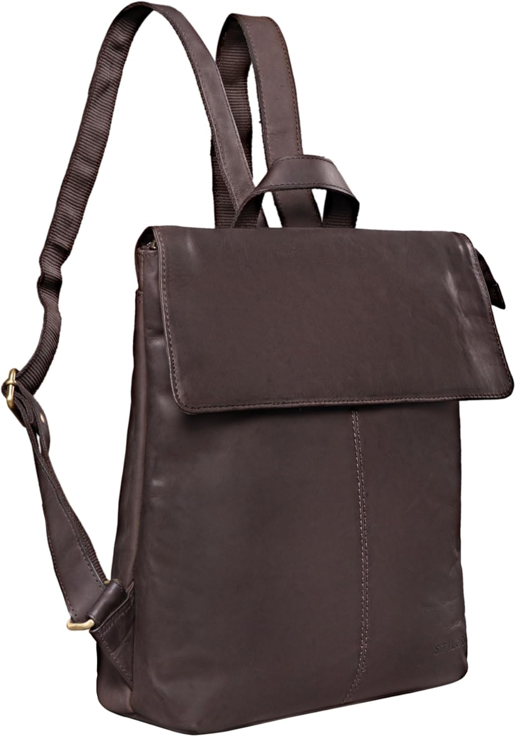 STILORD Charlie Vintage Lederrucksack Braun Mittelgrosser Daypack für Damen Herren 13,3 Zoll Laptop