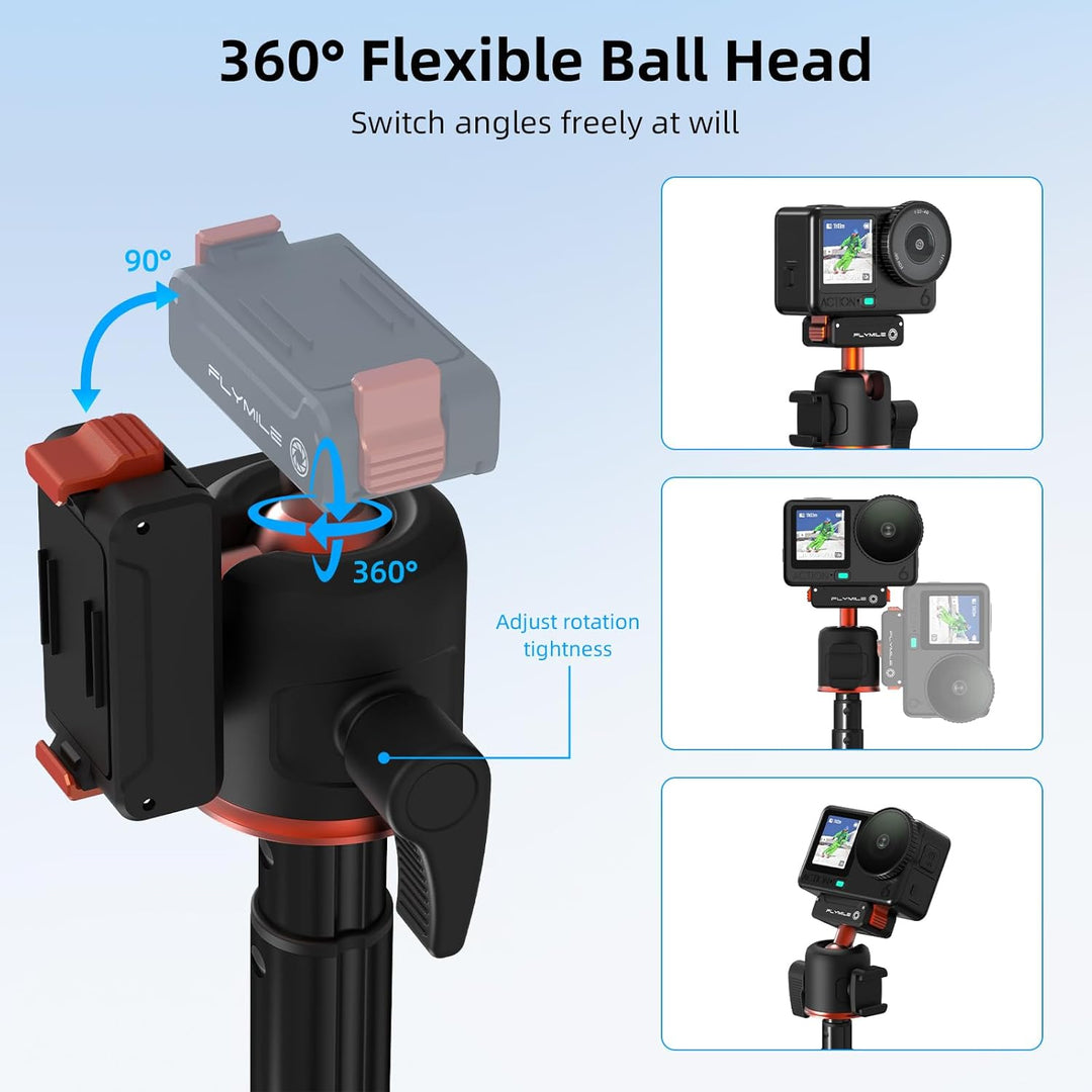 54cm Selfie Stick Stativ für DJI Osmo Action 6/Nano, Magnetische Schnellverschluss Selfie-Stick Ausz