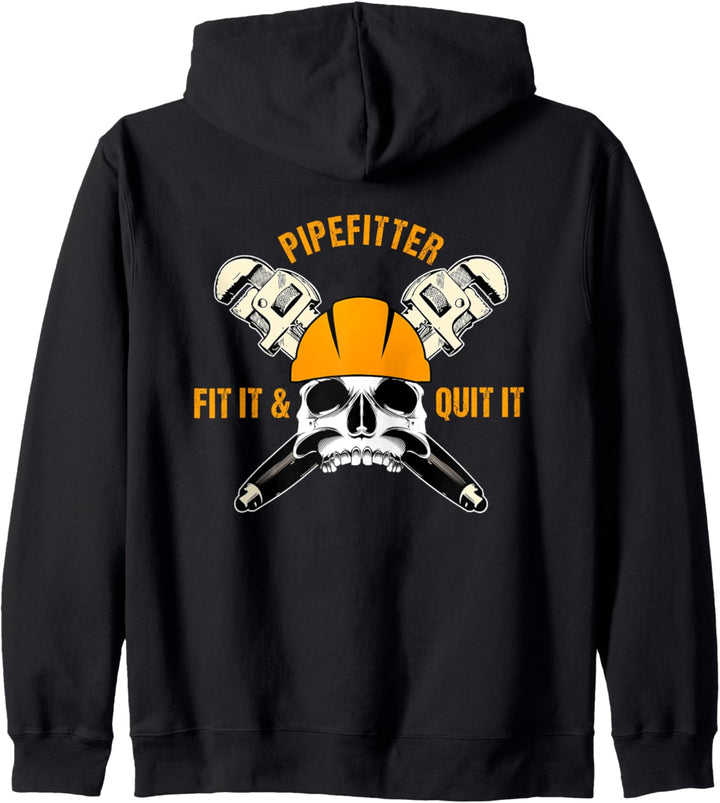 Pipefitter Design auf der Rückseite der Kleidung Kapuzenjacke
