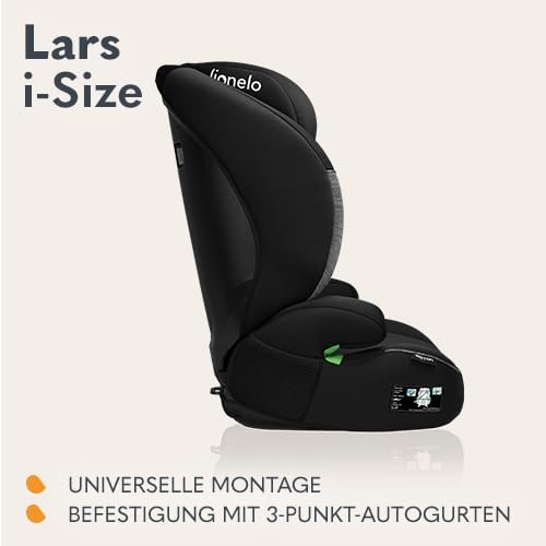 LIONELO LARS i-Size Kinderautositz 100–150 cm, Gruppe 2 3, Seitenschutz 10 Grad, Kopfstützenverstell