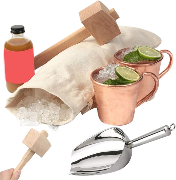 Eisbrecher für den Heimgebrauch, Ice Hammer und Beutel mit Ice Scoop 3pcs/Set Food Grade Manual Ice