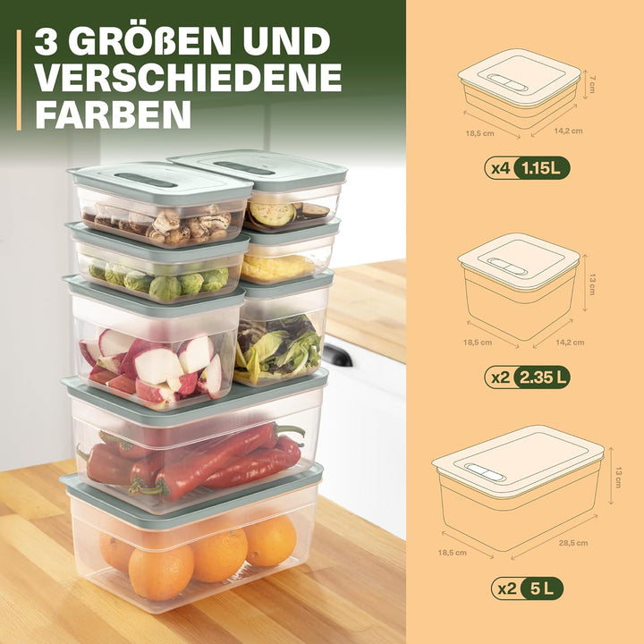 Aufbewahrungsboxen Set mit Ventil, Stapelbare Vorratsdosen mit Deckel, Luftdicht, BPA-frei, Kunststo