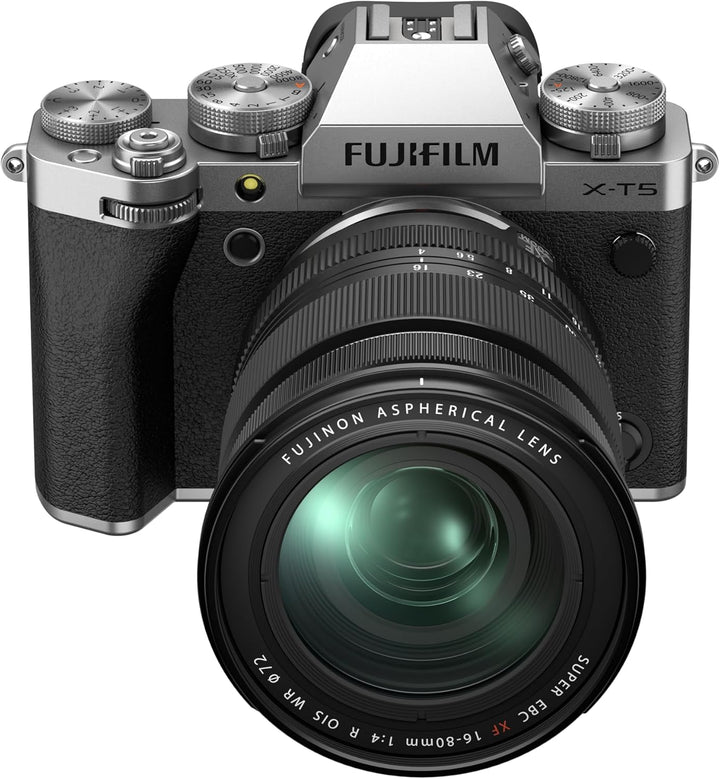 Fujifilm X-T5 Silber, FUJINON XF16-80mmF4 R OIS WR Objektiv Kit Silber XF16-80mm Kit (mit USB-C), Si